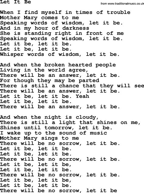 lyrics to song let it be|who wrote let it be.